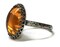 18x13mm Golden Amber Czech Glass 925 Antique Sterling Silver Ring by Salish Sea Inspirations product 1